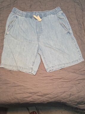 Old Navy Light Wash Denim Drawstring Shorts